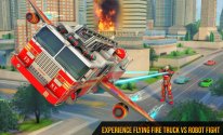 Flying Firefighter Truck Transform Robot Games