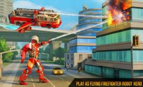 Flying Firefighter Truck Transform Robot Games