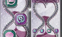 Diamond Glitter Hourglass Launcher Theme