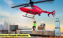 летающий Вертолет спасание город