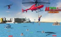 летающий Вертолет спасание город