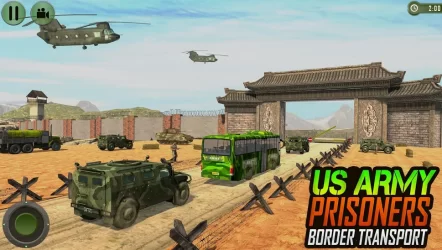 Offroad US Army Transport Prisoners Bus Driving