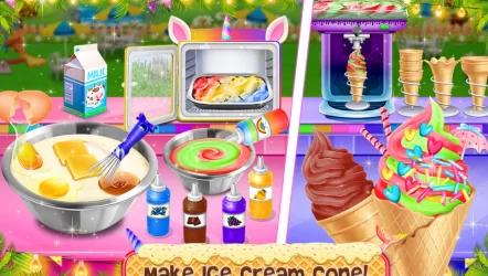 Yummy Ice Cream - Frozen Desserts Rainbow Unicorn
