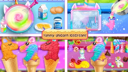 Yummy Ice Cream - Frozen Desserts Rainbow Unicorn