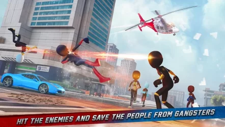 Stickman Ice Hero Crime City - Веревка Hero