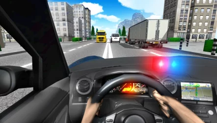 Police Driving In Car