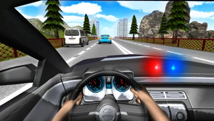 Police Driving In Car