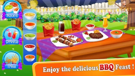 Приготовление барбекю на заднем дворе