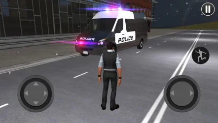 American Police Van Driving